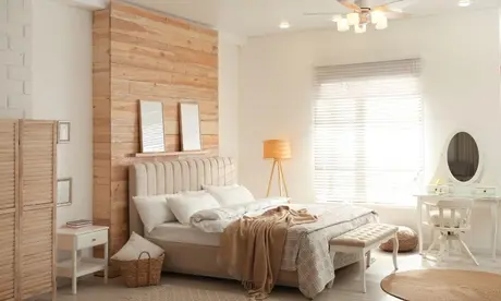 Moderne slaapkamer van accessoires tot het zachtste beddengoed
